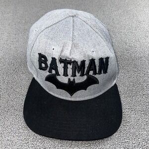 Batman Cap Unisex OSFM Gray Black Snapback Adjustable DC Comics Superhero Gotham